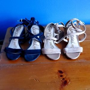 2 Sam Edelman low heels, both size 7, 1 tan and 1 black